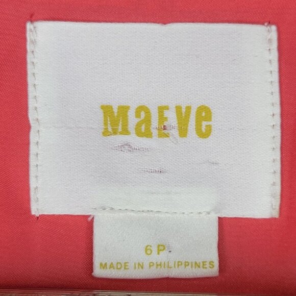 Anthropologie Mauve Coral Shine Floral Eyelet Dress, Size 6P - Picture 8 of 11